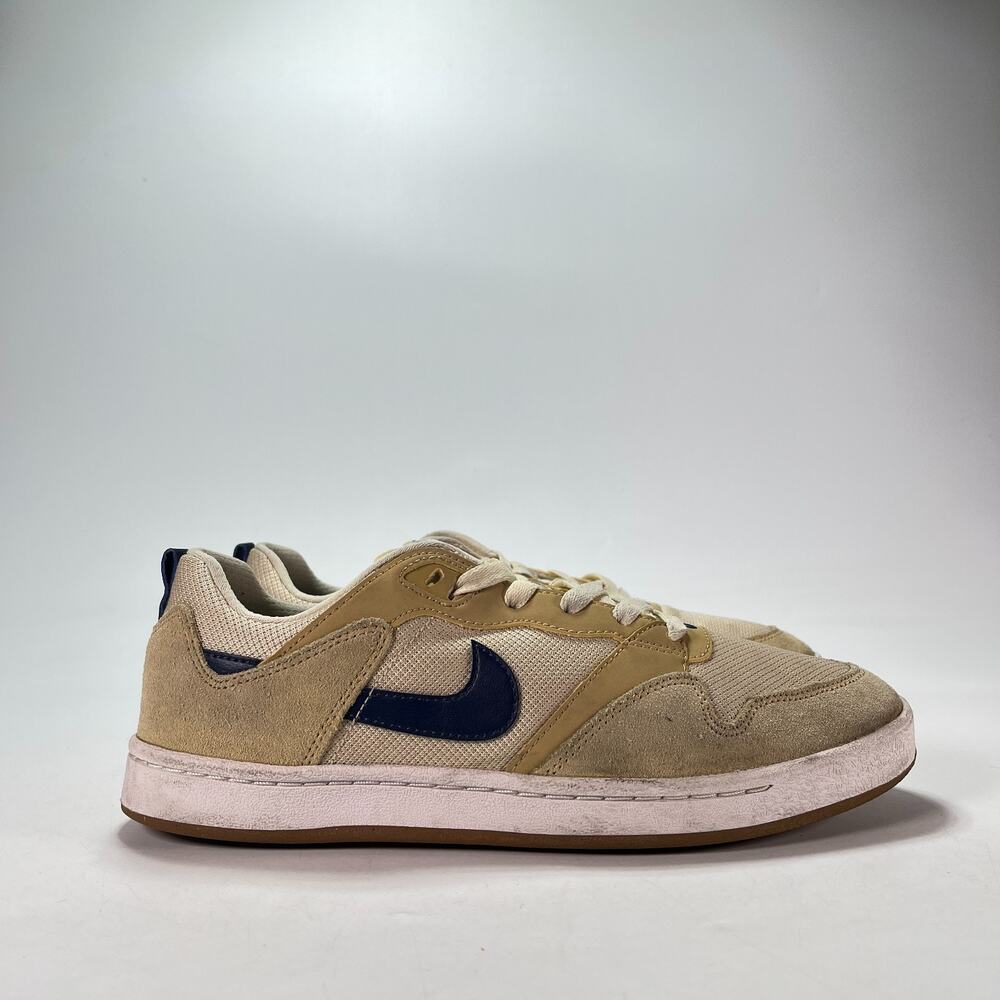Nike SB Alleyoop Club Gold Navy Fossil Low Top Skate Shoes CJ0882-700 Men's Sz 9